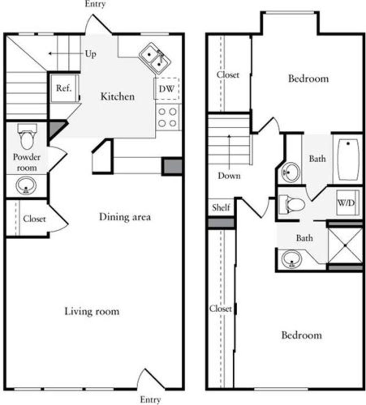 Floorplan diagram for 2 Bedrooms A, showing 2 bedroom