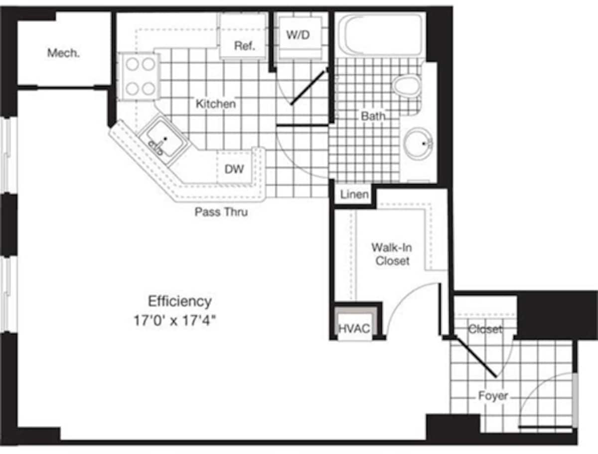 Floorplan diagram for Studio D, showing Studio