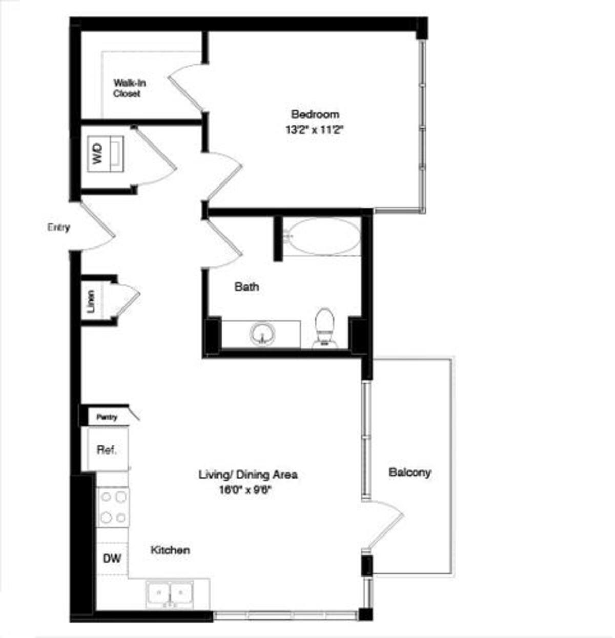 Floorplan diagram for Podium A2, showing 1 bedroom