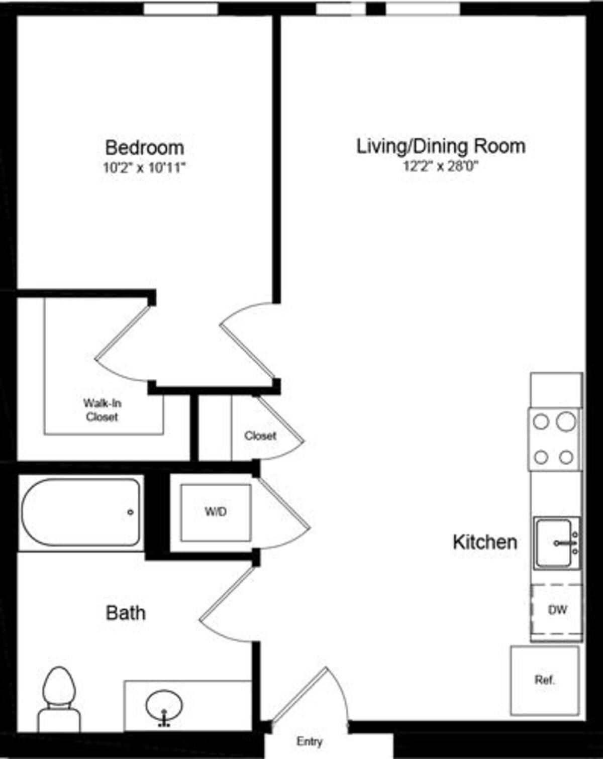 Floorplan diagram for 1 Bedroom A1, showing 1 bedroom