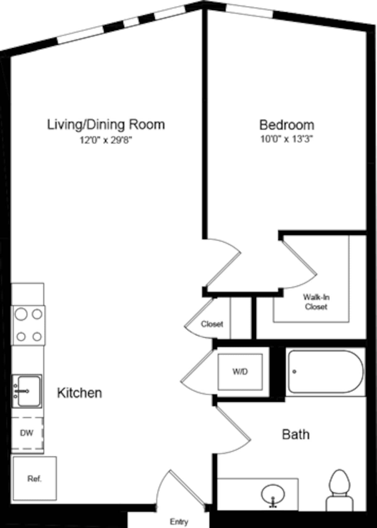 Floorplan diagram for 1 Bedroom A2, showing 1 bedroom