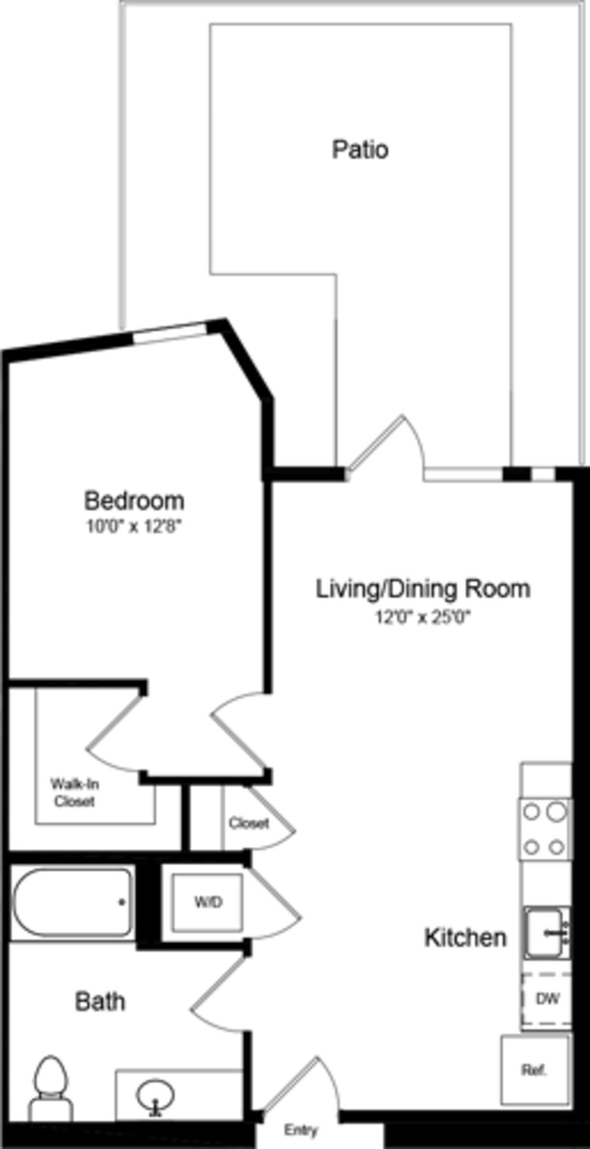 Floorplan diagram for 1 Bedroom A7, showing 1 bedroom