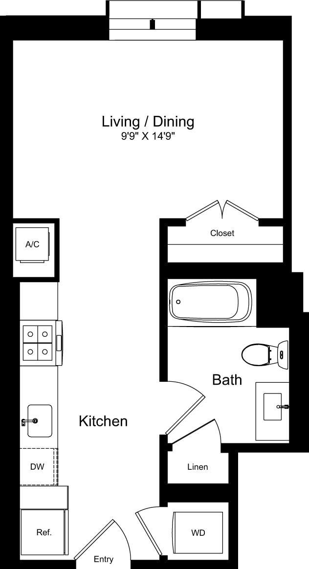 Floorplan diagram for Studio C, showing Studio