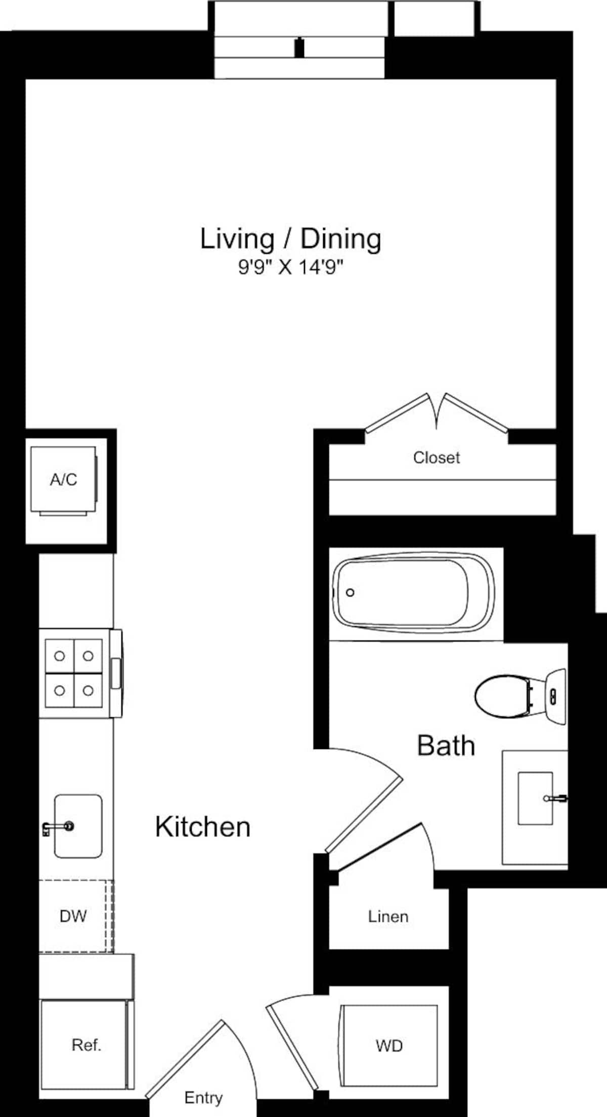 Floorplan diagram for Studio C, showing Studio
