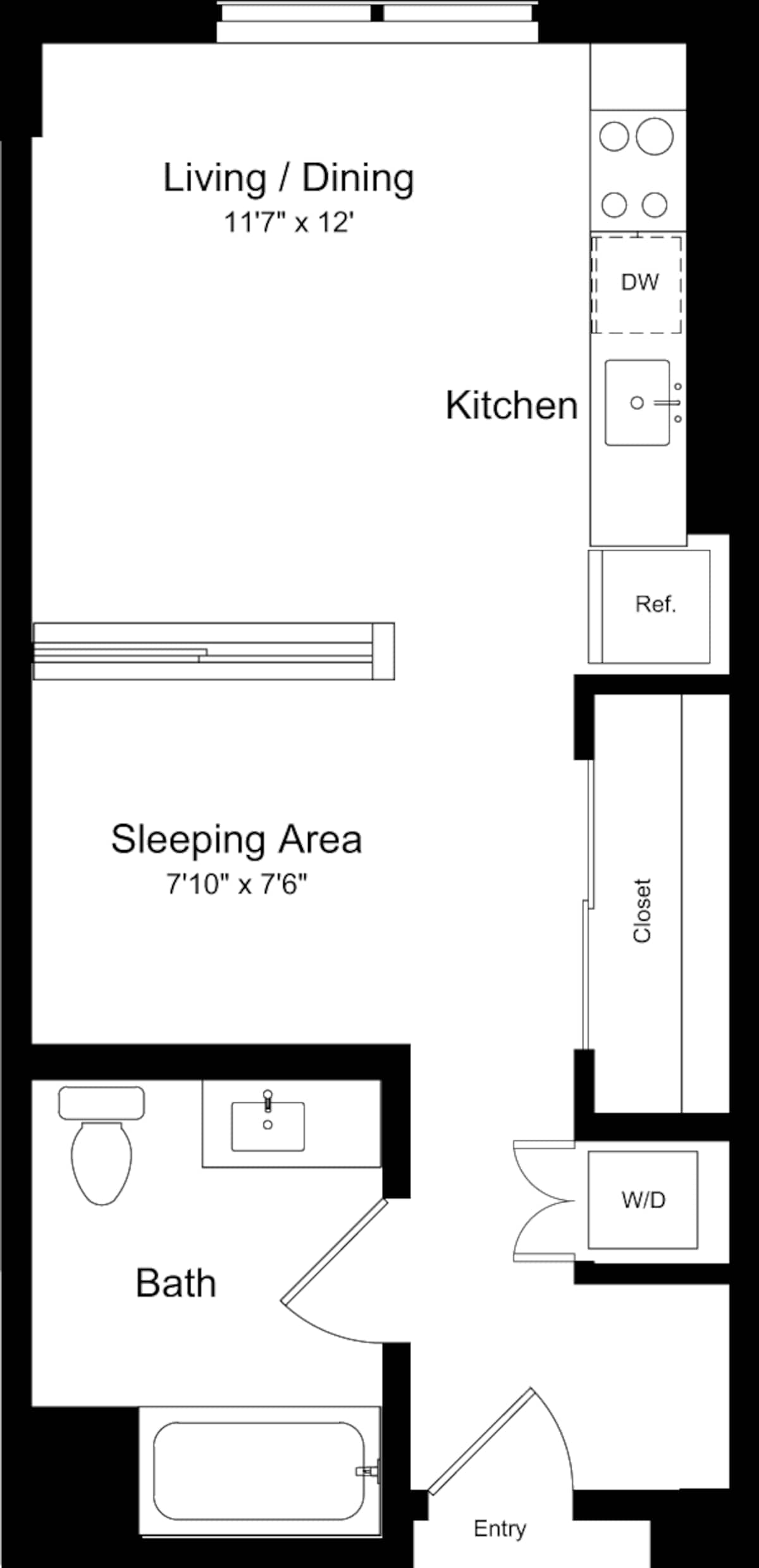 Floorplan diagram for Studio D, showing Studio