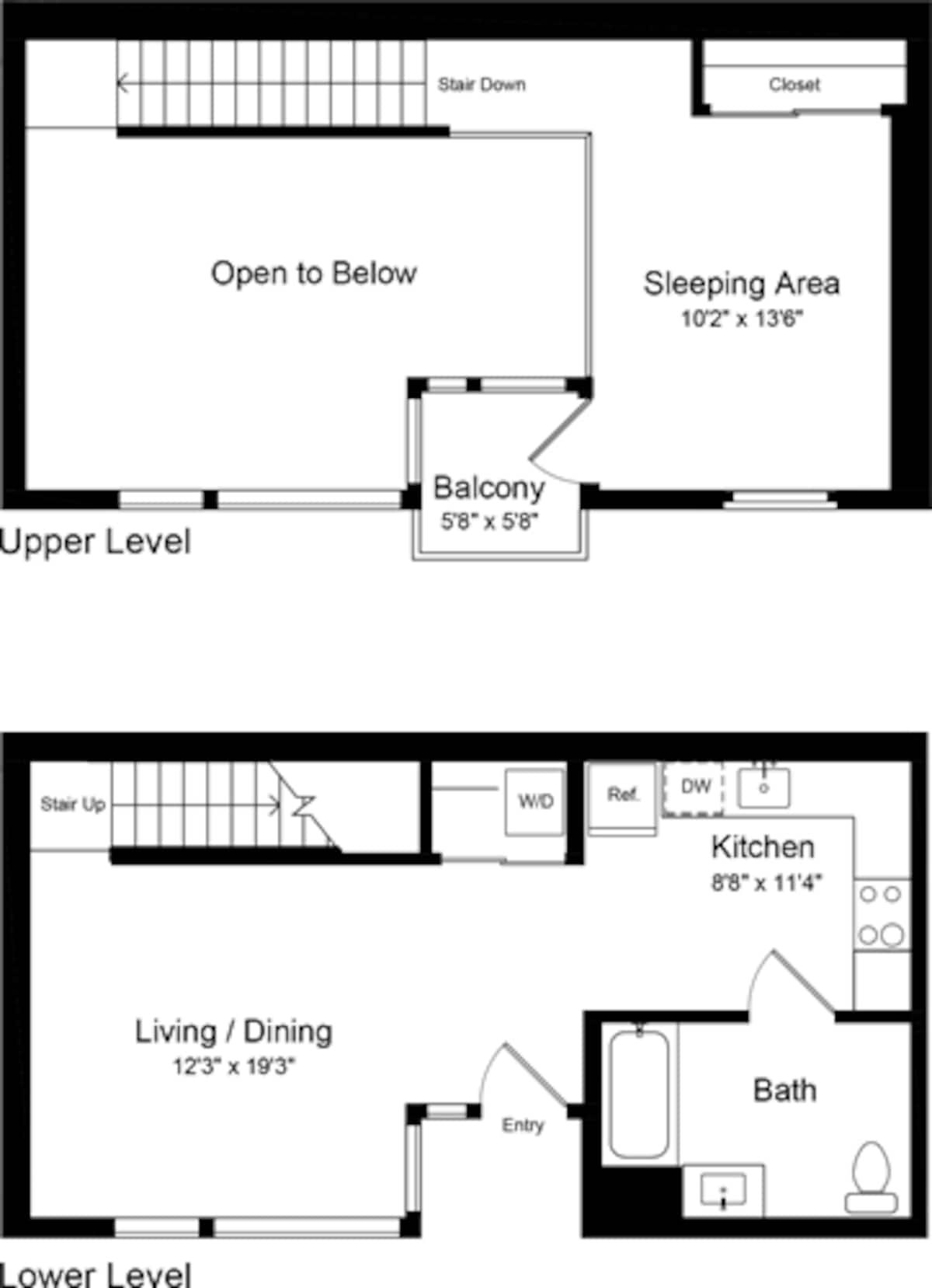 Floorplan diagram for Loft BB, showing Studio