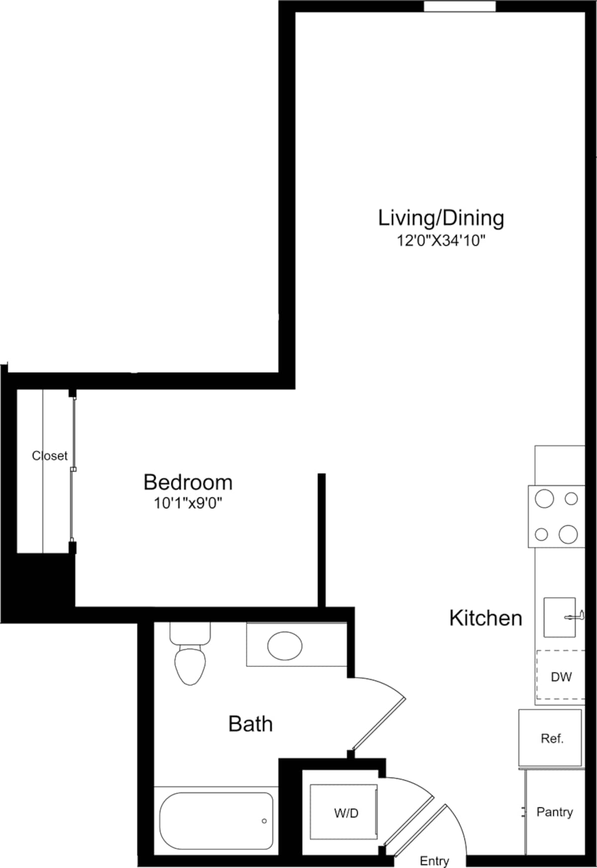 Floorplan diagram for S1 - Flat Facade, showing Studio