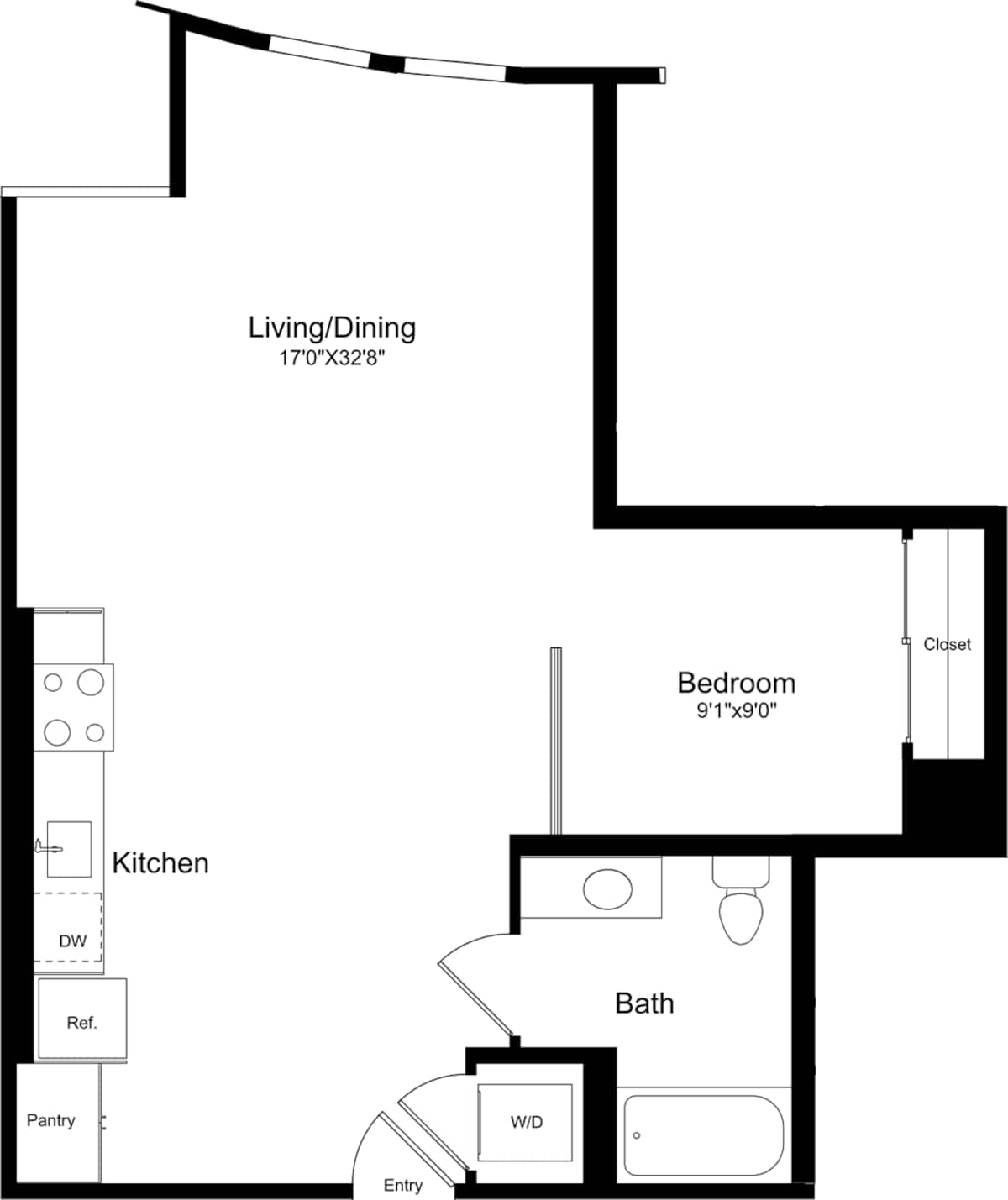 Floorplan diagram for S1.2, showing Studio