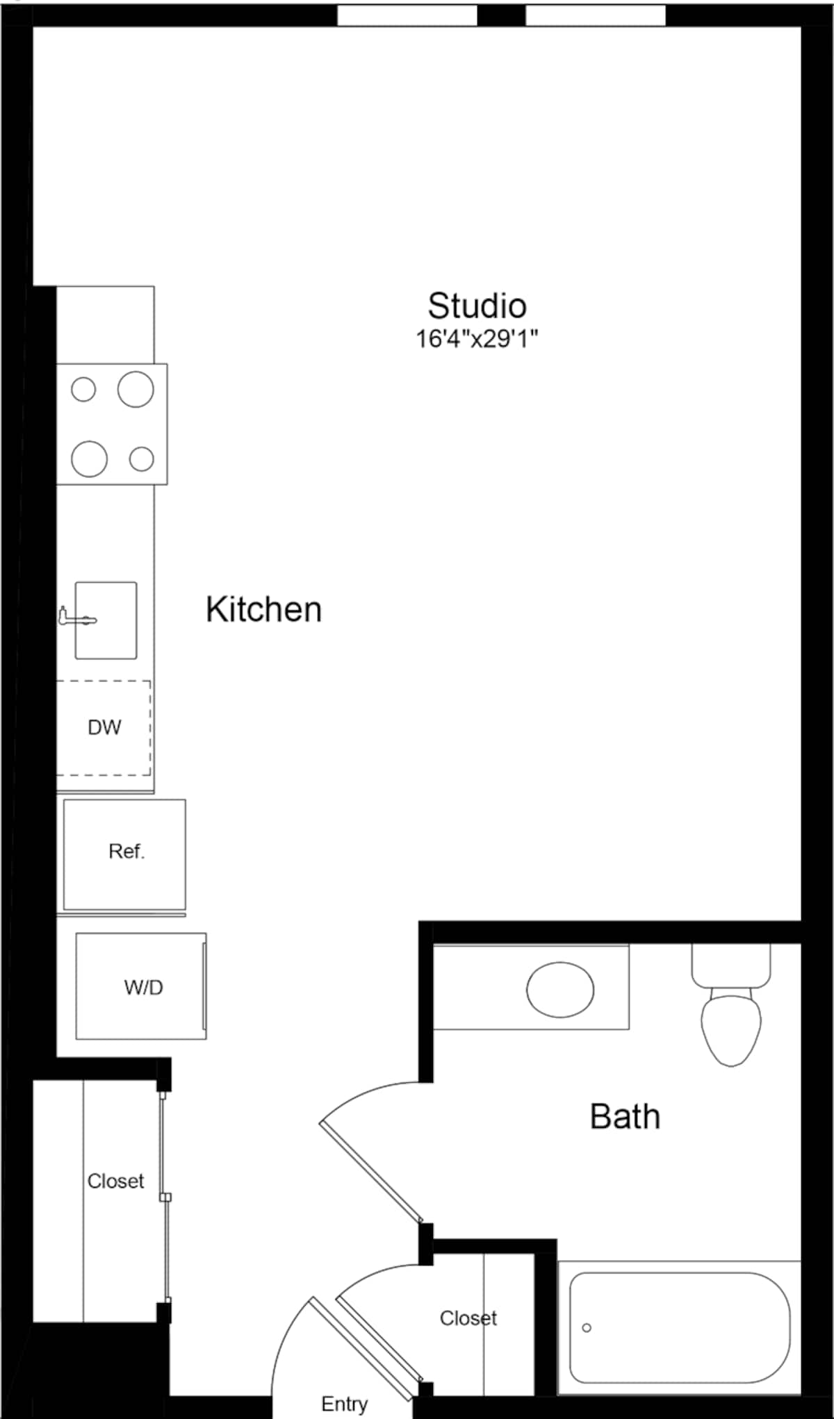 Floorplan diagram for S2, showing Studio