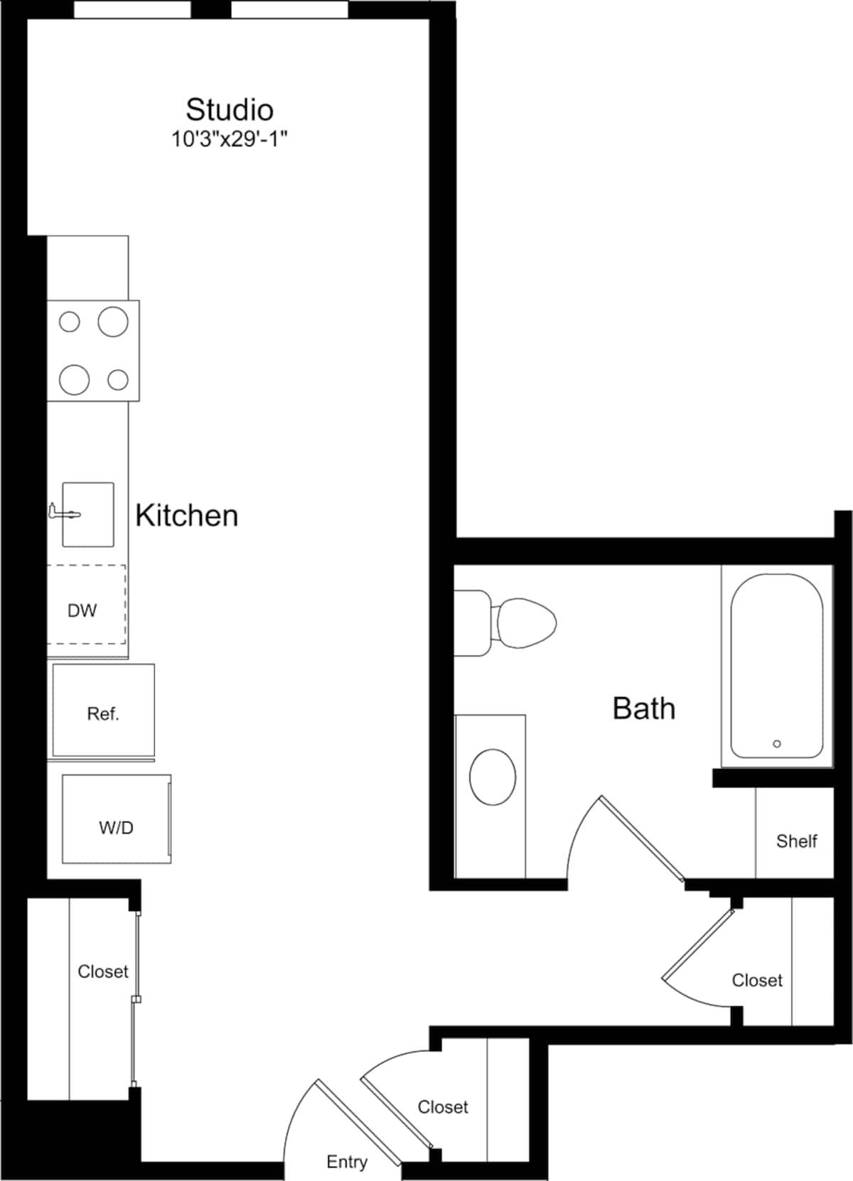 Floorplan diagram for S3, showing Studio