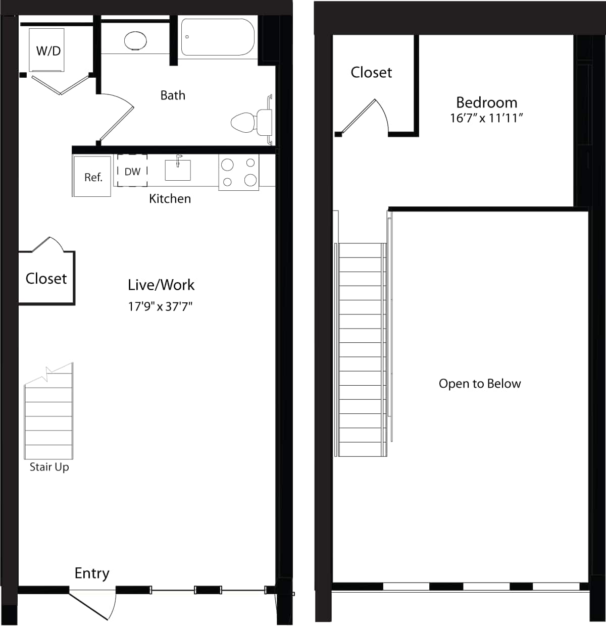 Floorplan diagram for F2, showing Studio