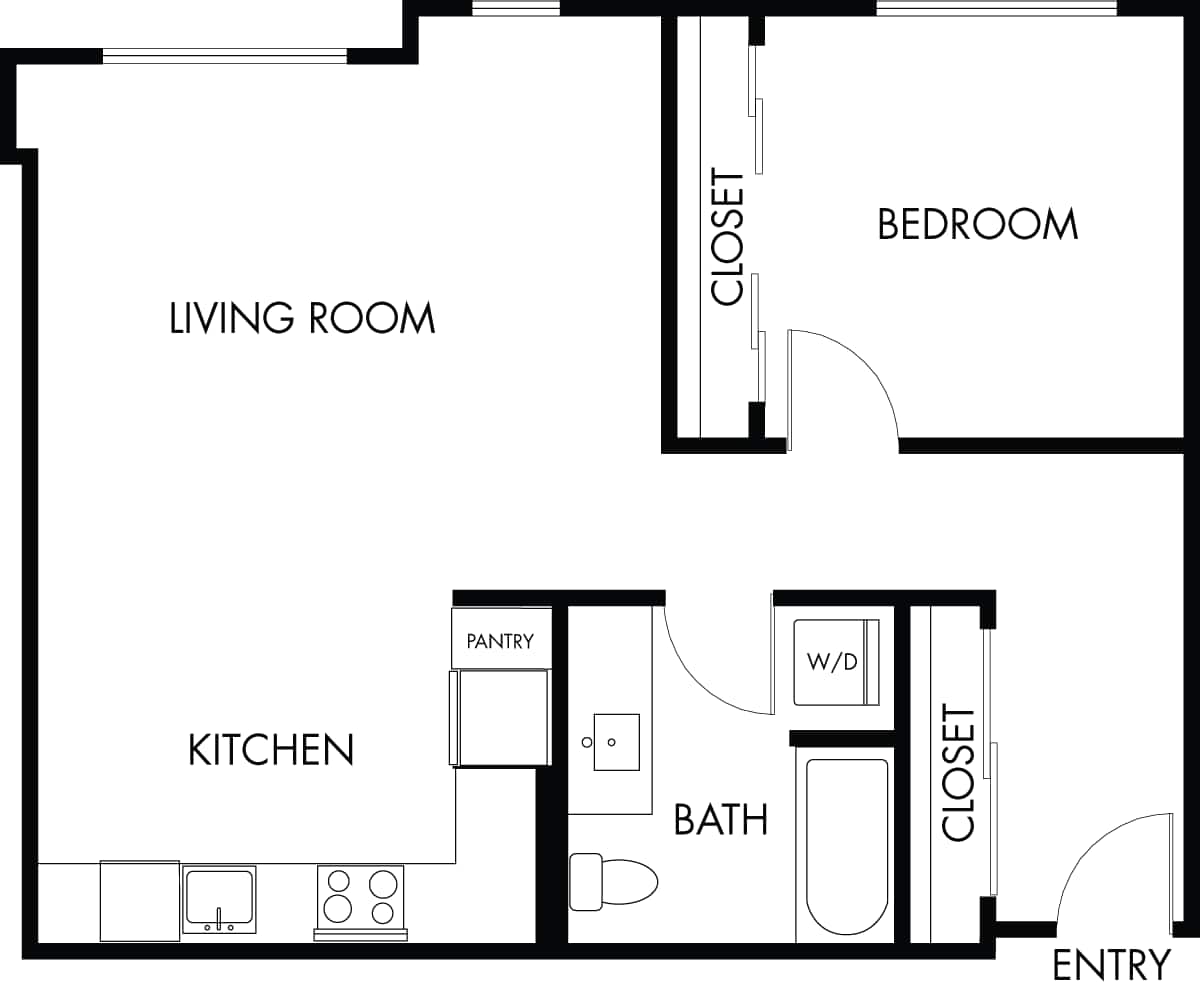 Floorplan diagram for 1.7, showing 1 bedroom