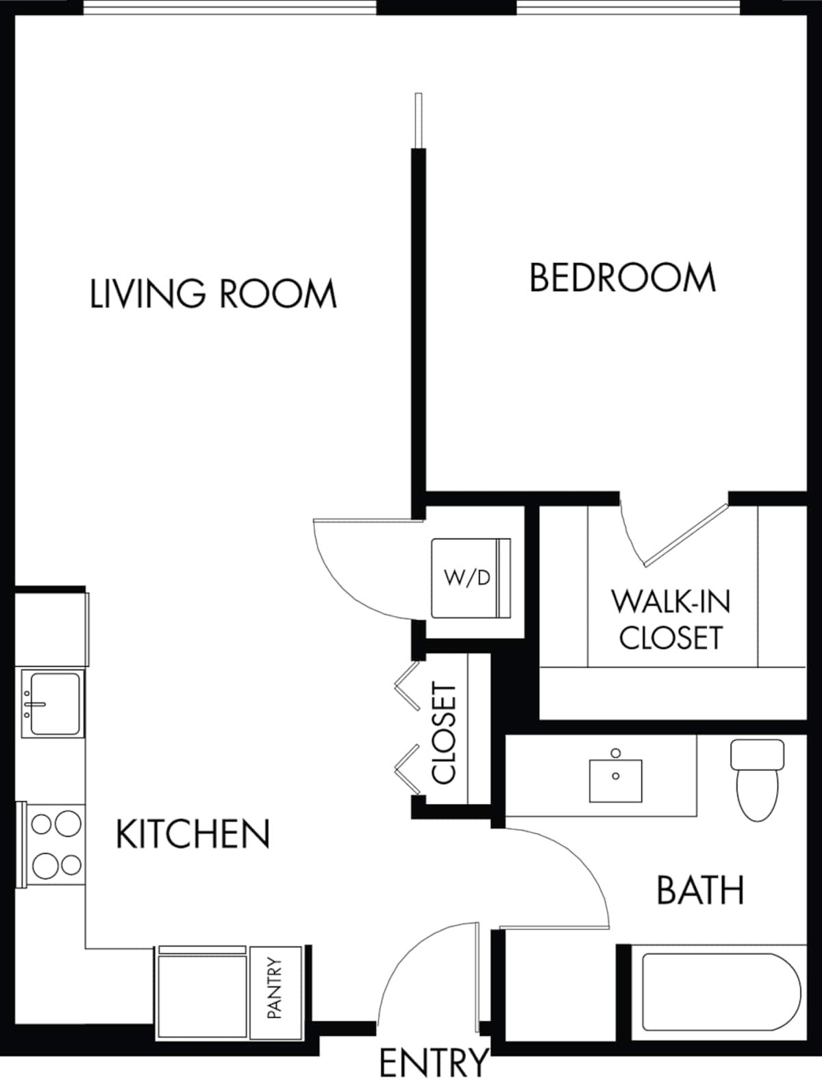 Floorplan diagram for 1.4, showing 1 bedroom