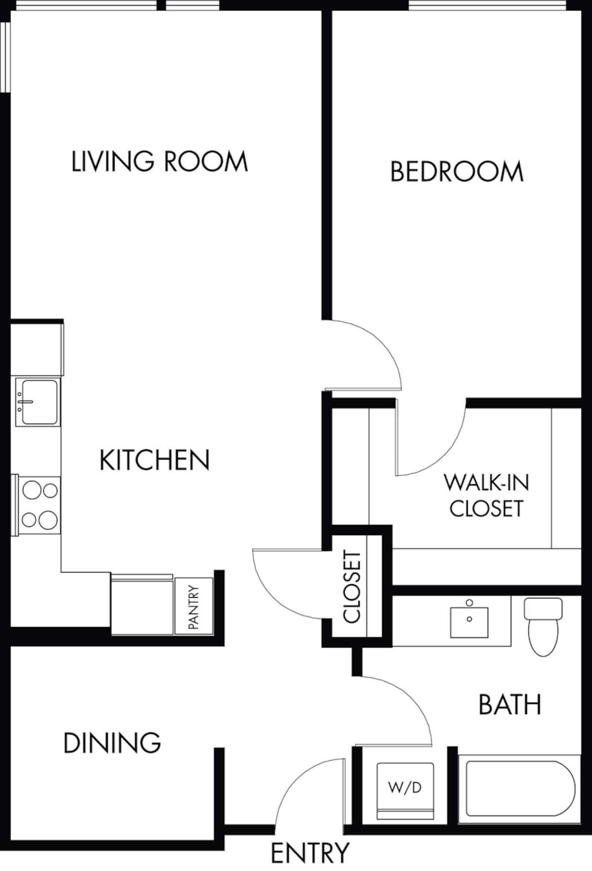 Floorplan diagram for 1.2 Type A, showing 1 bedroom