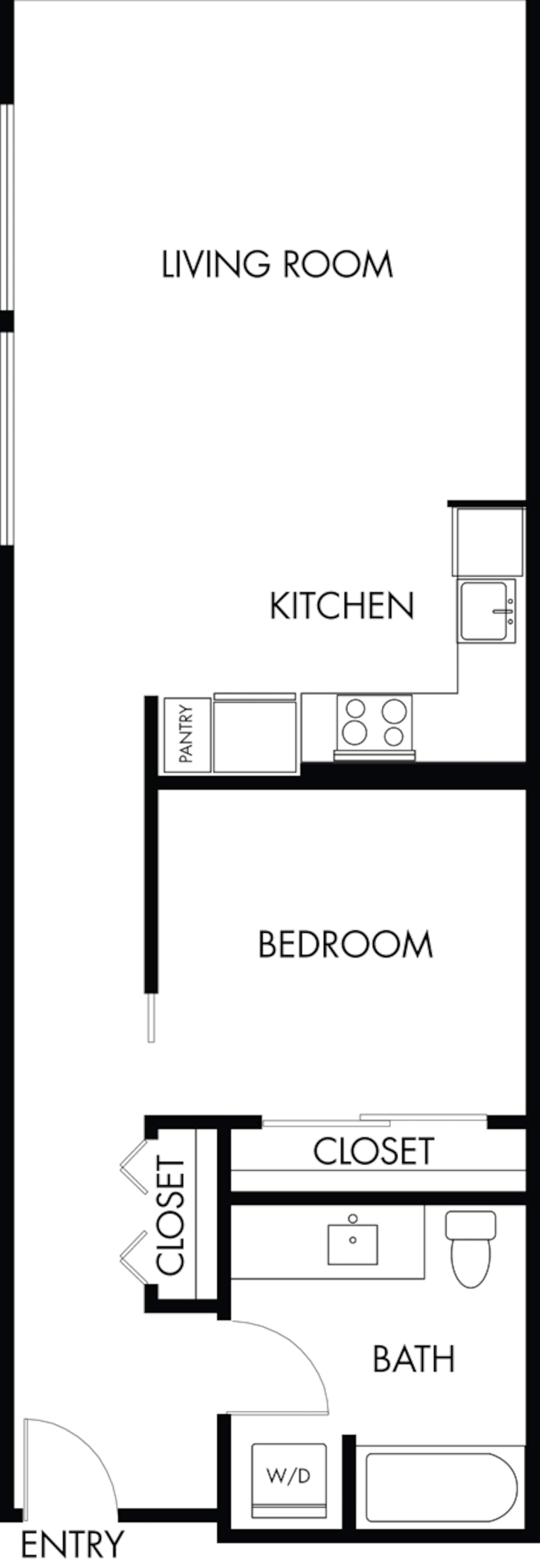 Floorplan diagram for O1.2 Type A, showing 1 bedroom