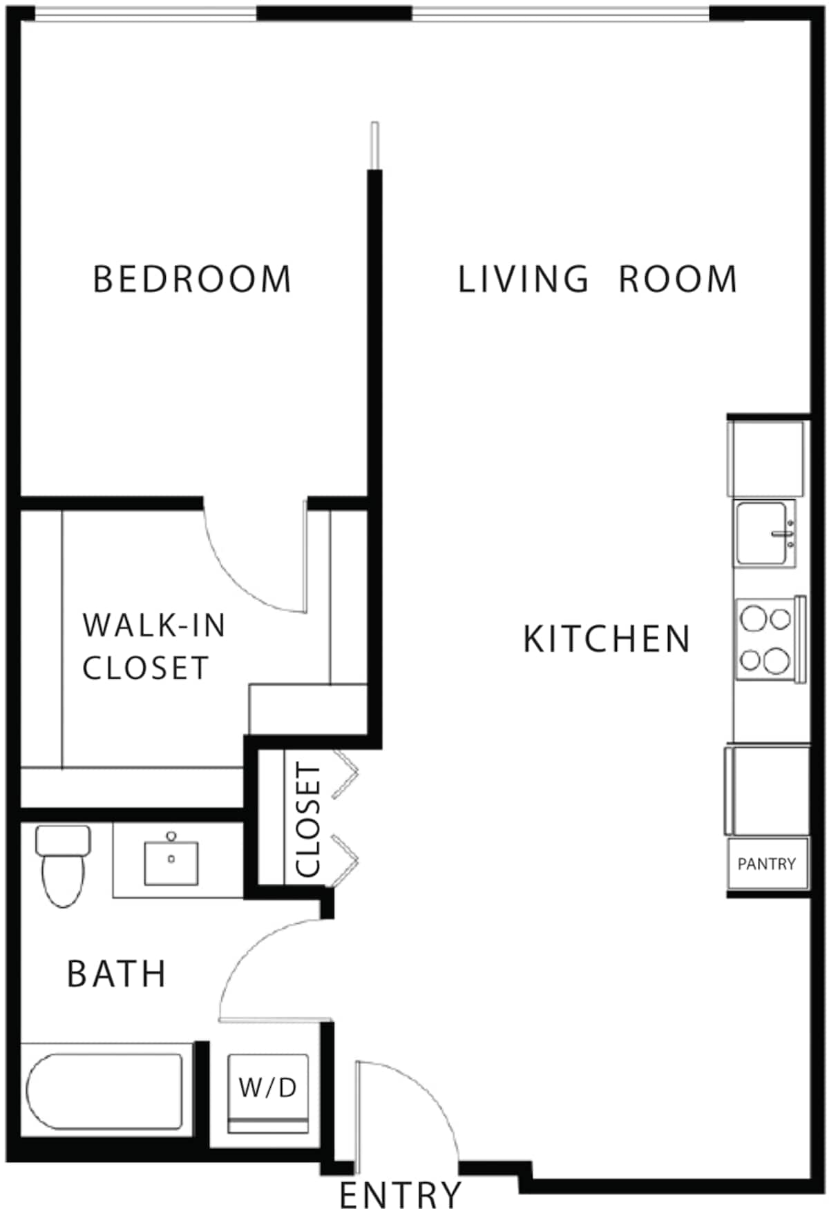 Floorplan diagram for 1.3, showing 1 bedroom