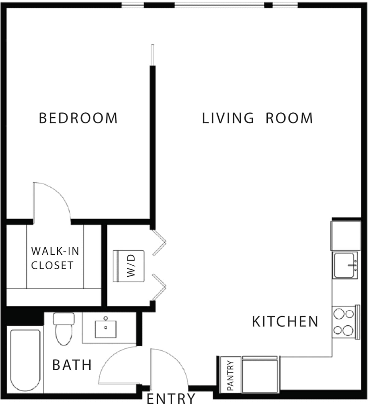 Floorplan diagram for 1.11, showing 1 bedroom