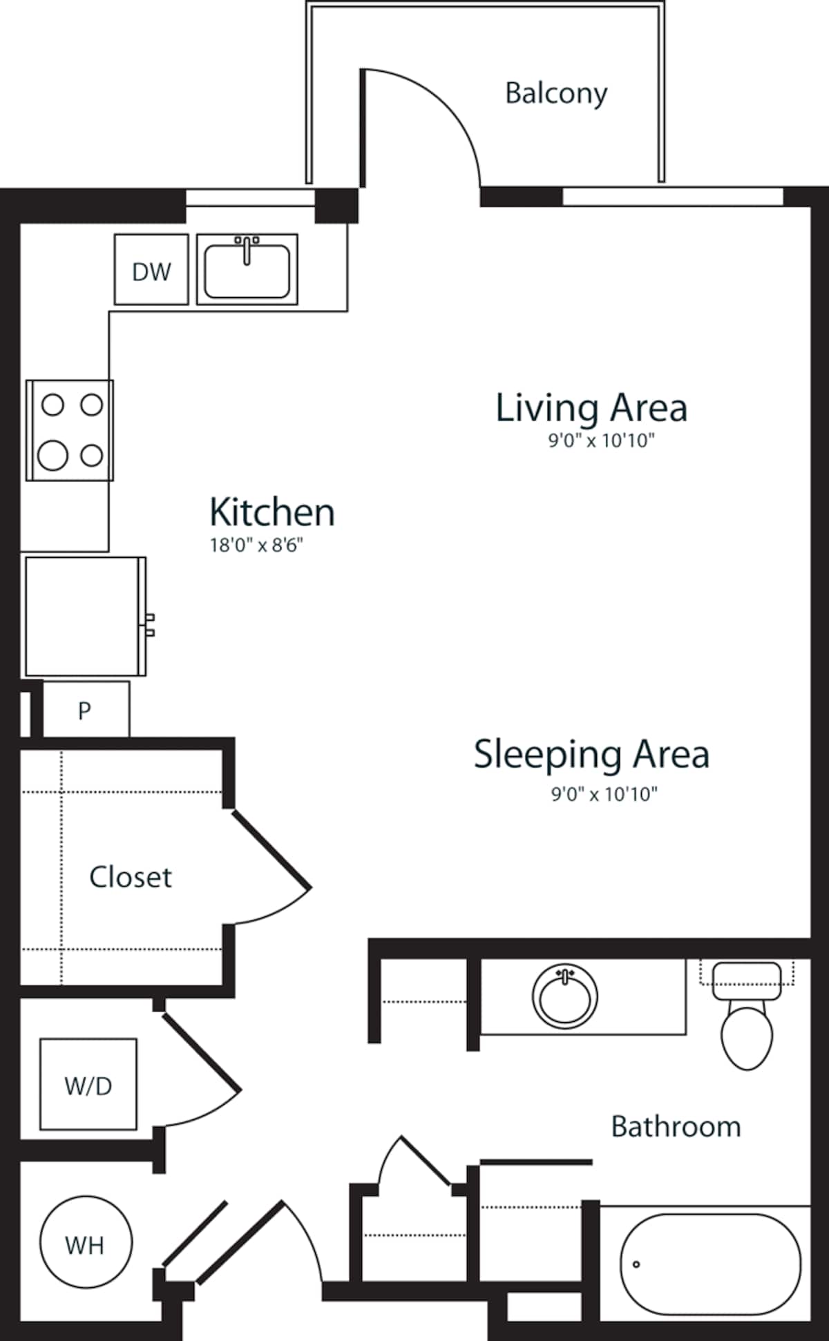 Floorplan diagram for S1, showing Studio
