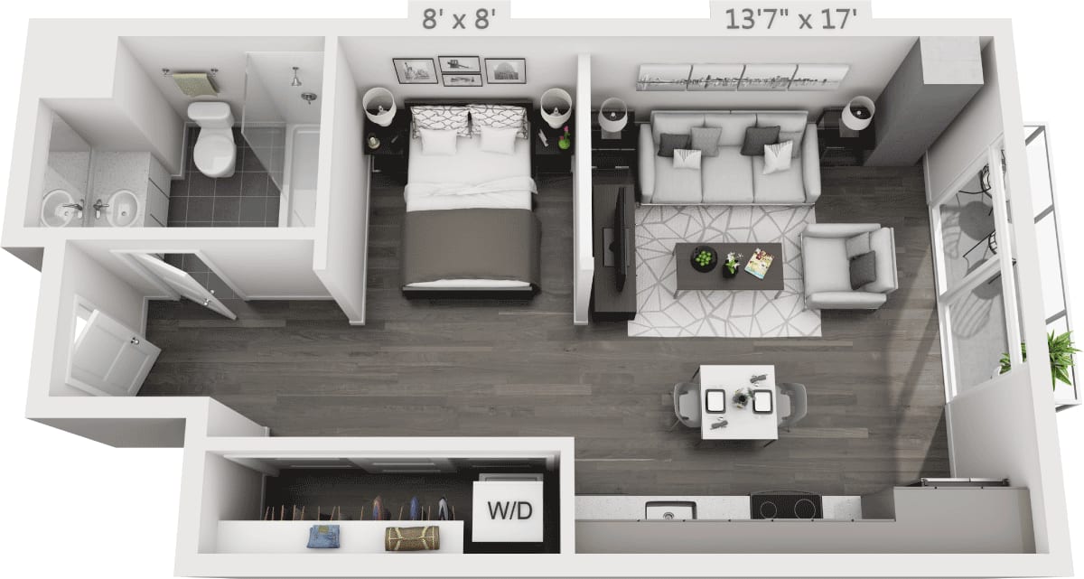 Floorplan diagram for S1, showing Studio
