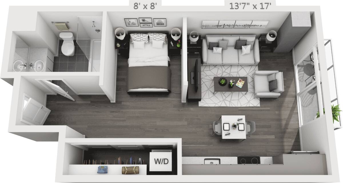 Floorplan diagram for S2, showing Studio