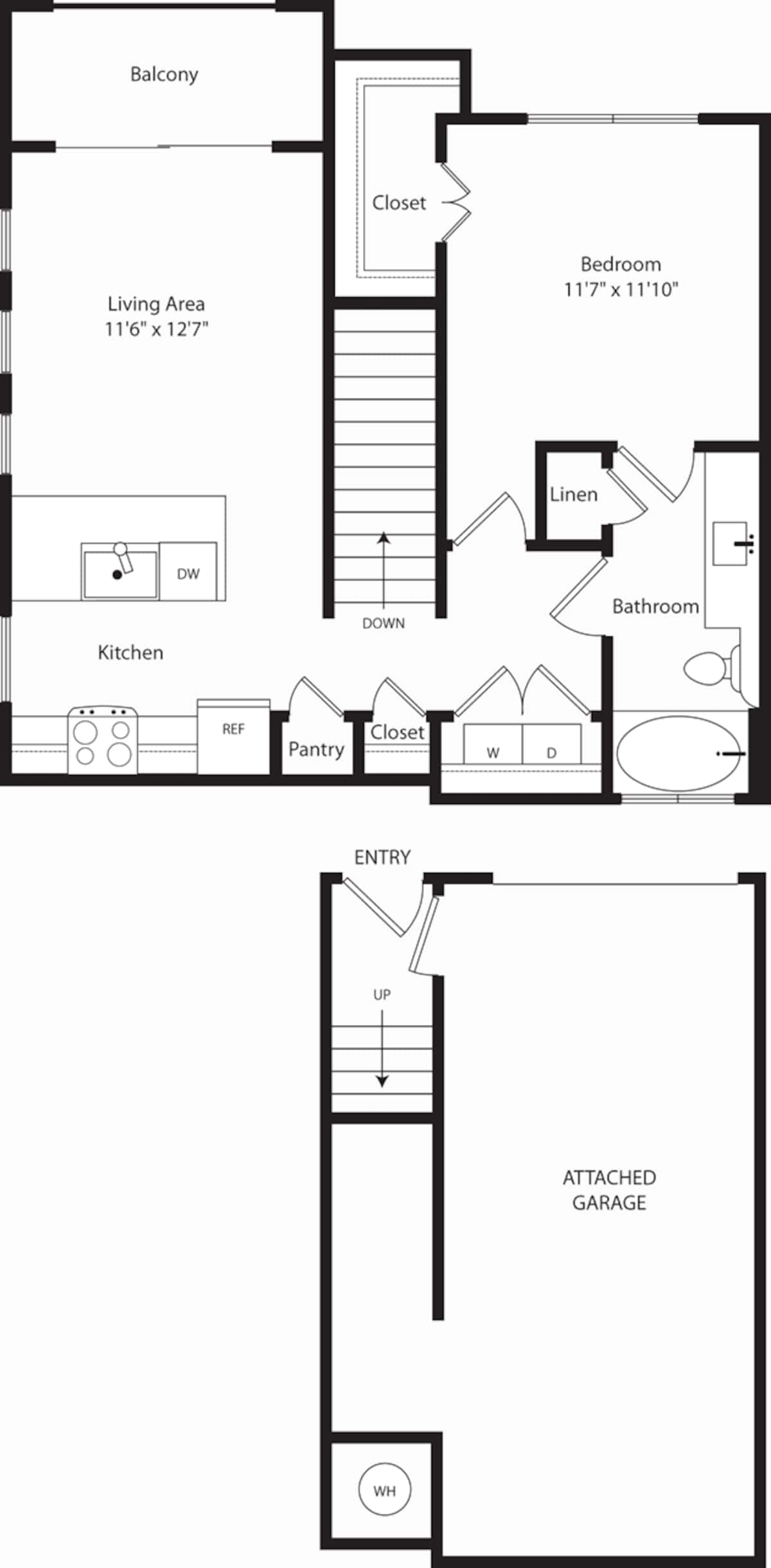 Floorplan diagram for A4, showing 1 bedroom