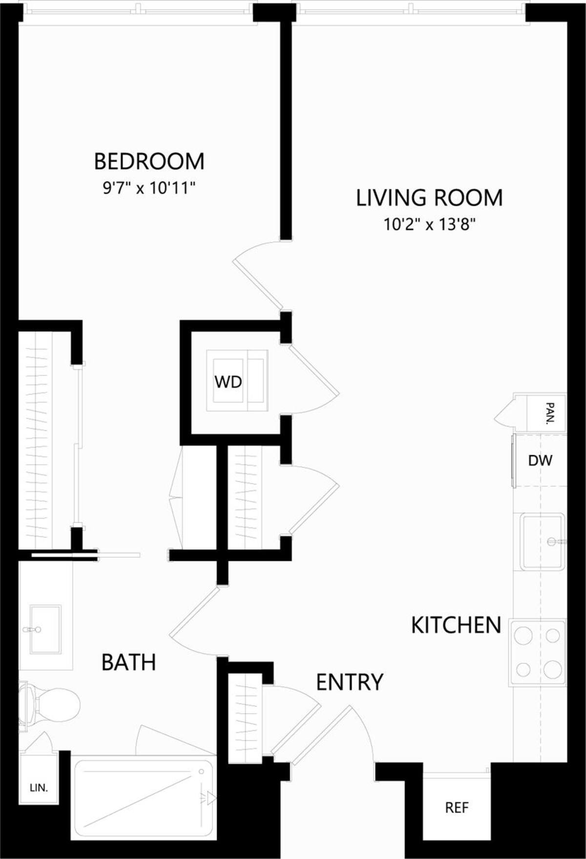 Floorplan diagram for A9, showing 1 bedroom