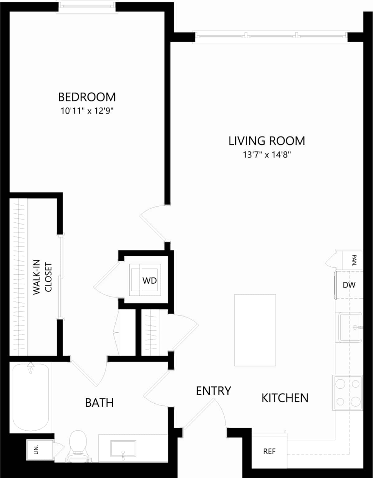 Floorplan diagram for A4.2, showing 1 bedroom