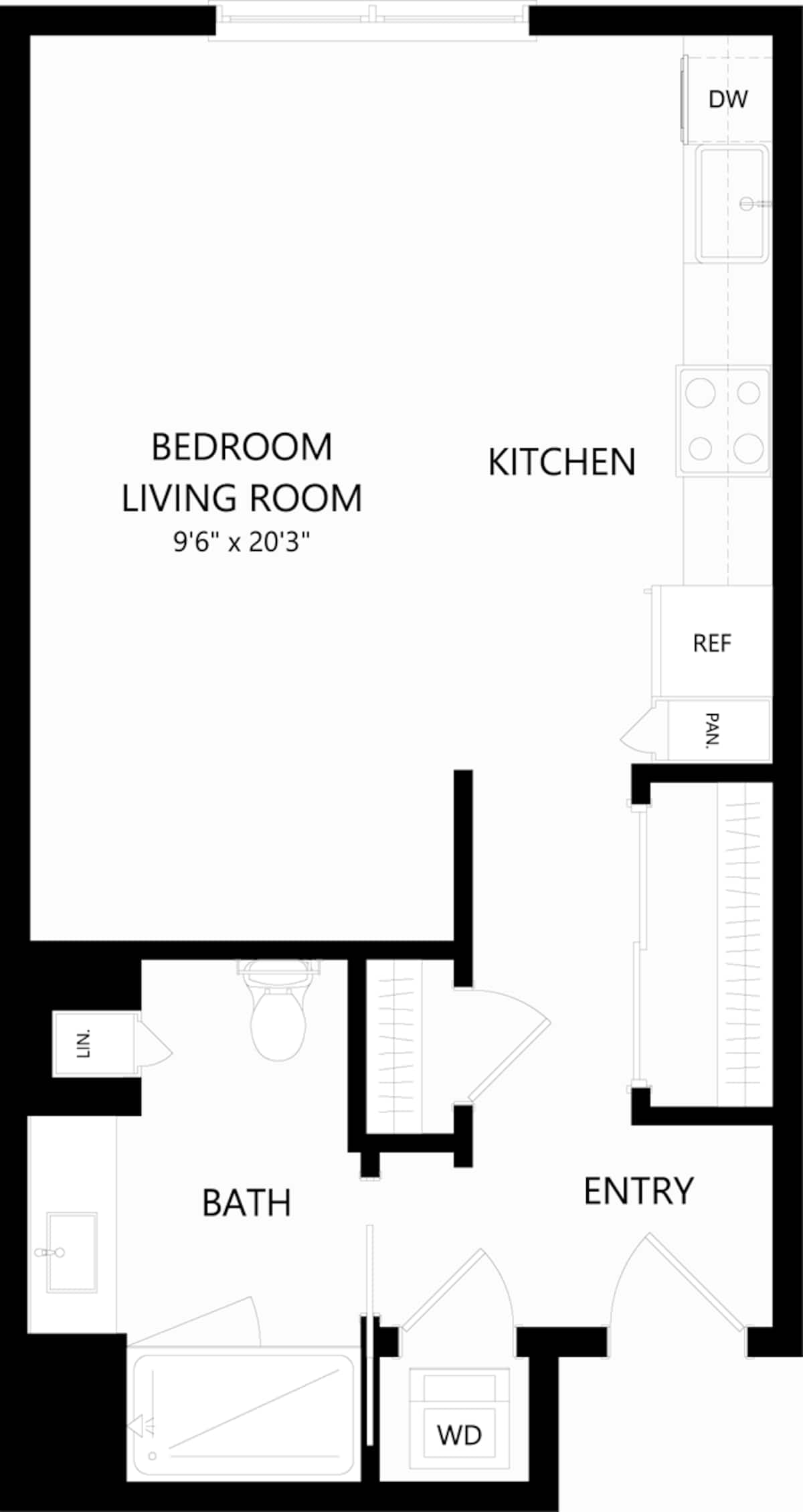 Floorplan diagram for  S1, showing Studio