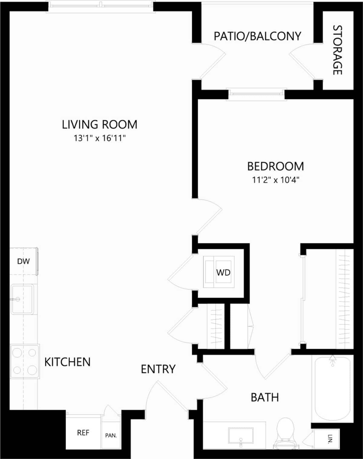 Floorplan diagram for A4, showing 1 bedroom