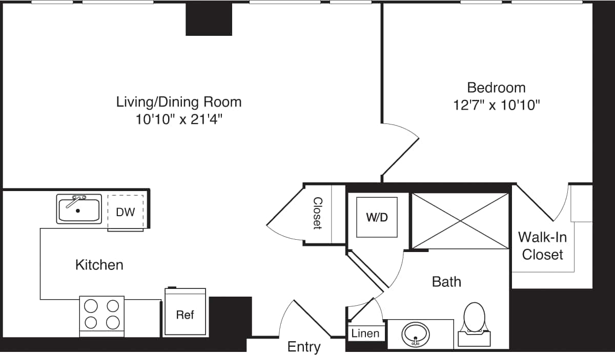 Floorplan diagram for A02, showing 1 bedroom