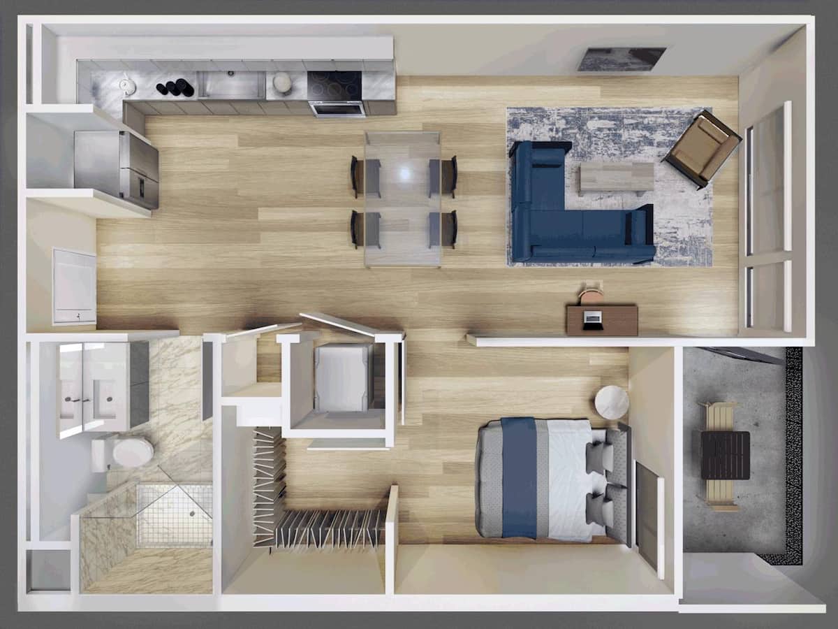Floorplan diagram for A2, showing 1 bedroom