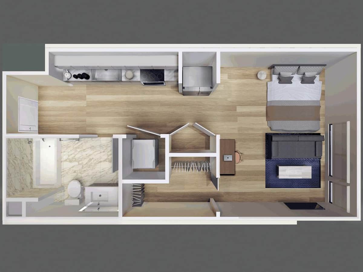 Floorplan diagram for S1, showing Studio