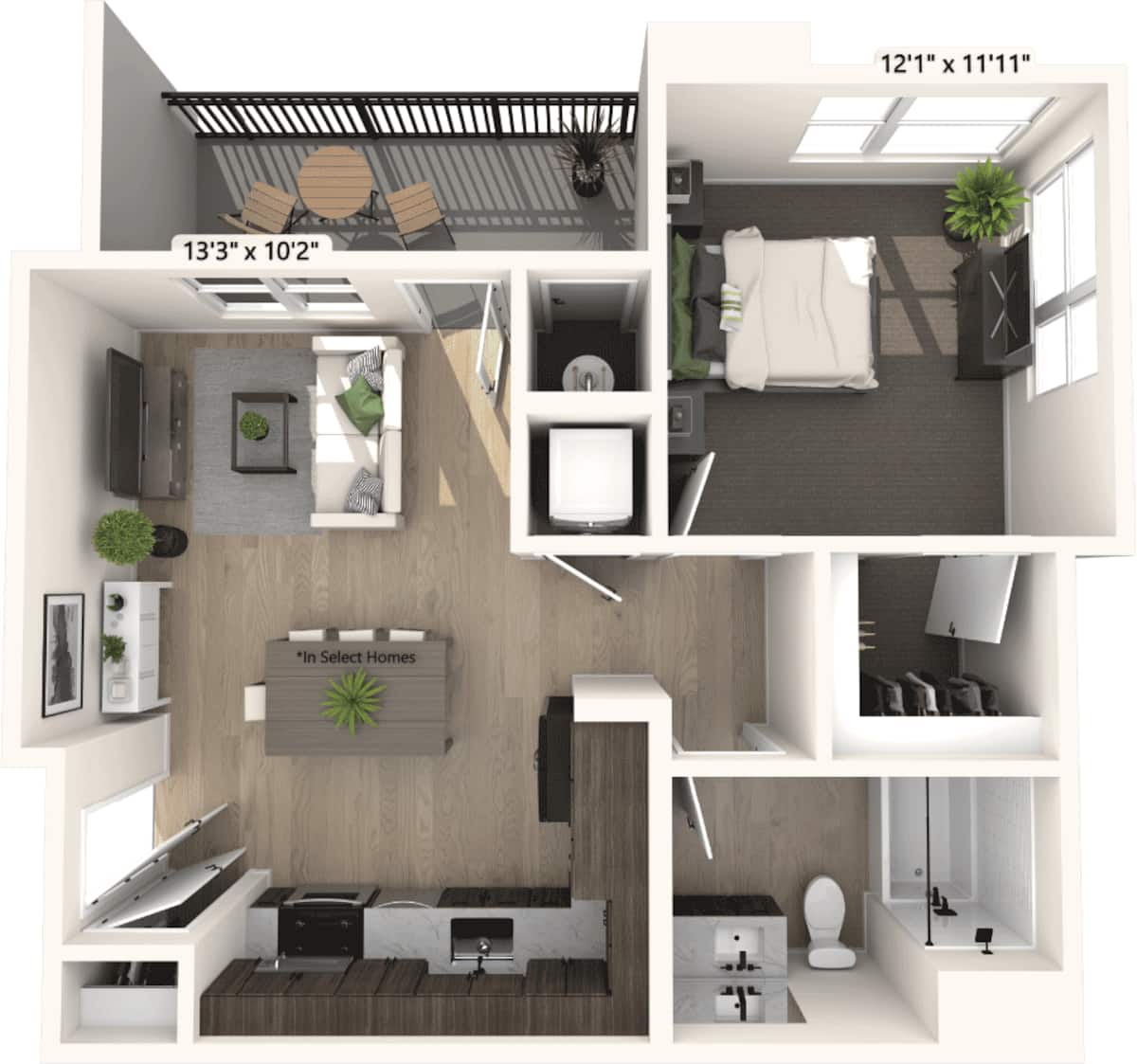 Floorplan diagram for La Jolla, showing 1 bedroom