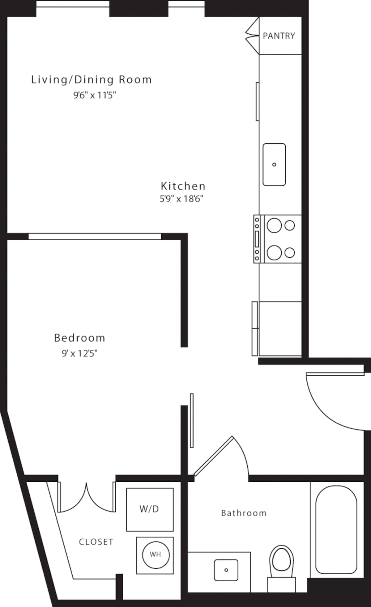 Floorplan diagram for A4, showing 1 bedroom
