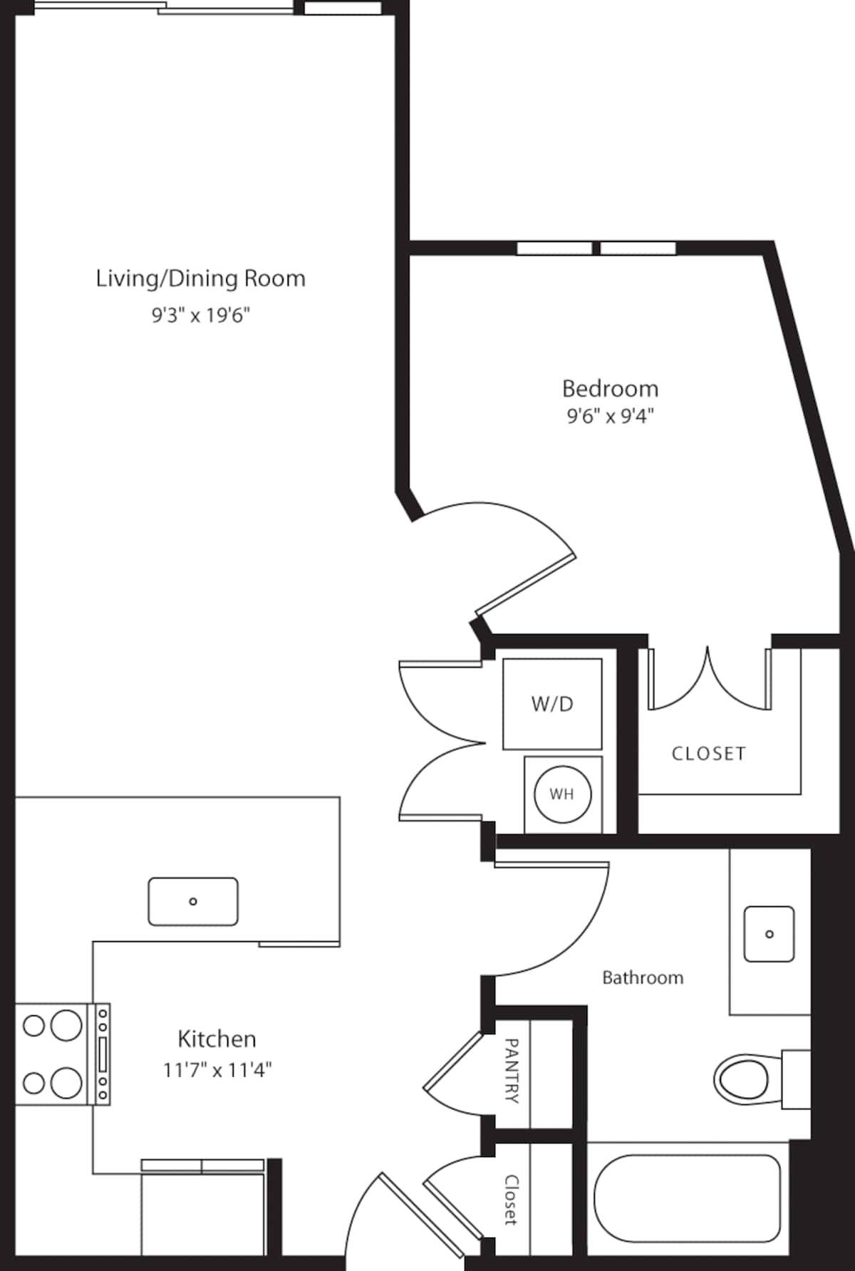 Floorplan diagram for A7, showing 1 bedroom