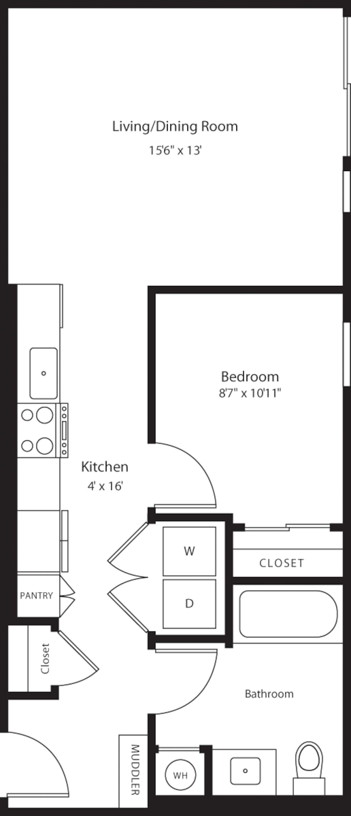 Floorplan diagram for A10, showing 1 bedroom