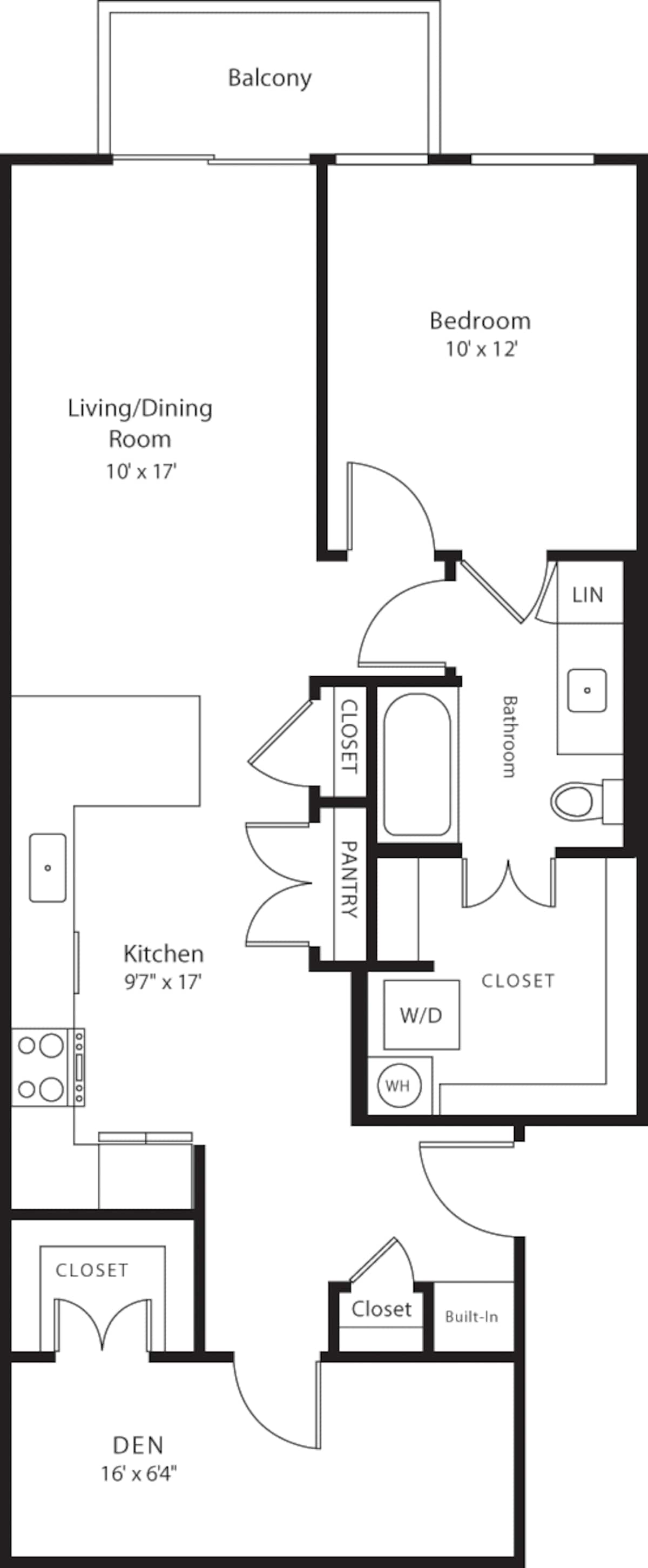 Floorplan diagram for A24, showing 1 bedroom