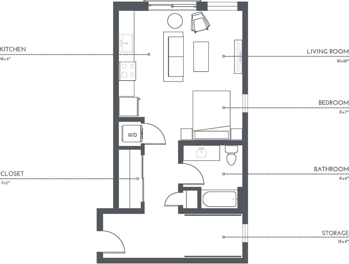 Floorplan diagram for S1.2, showing Studio