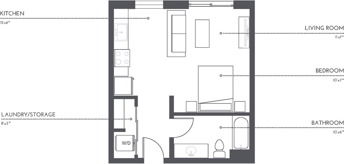 Floorplan diagram for S2, showing Studio