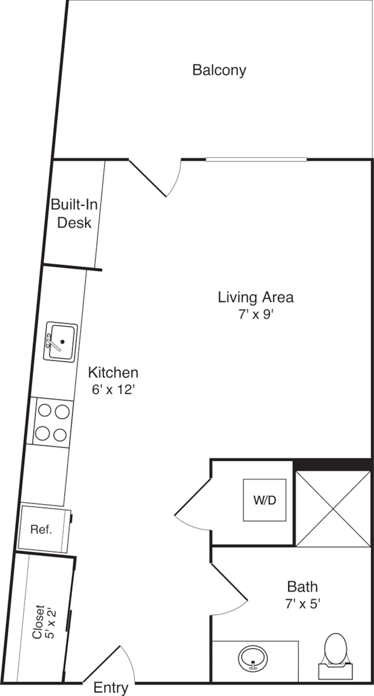 Floorplan diagram for M2, showing Studio