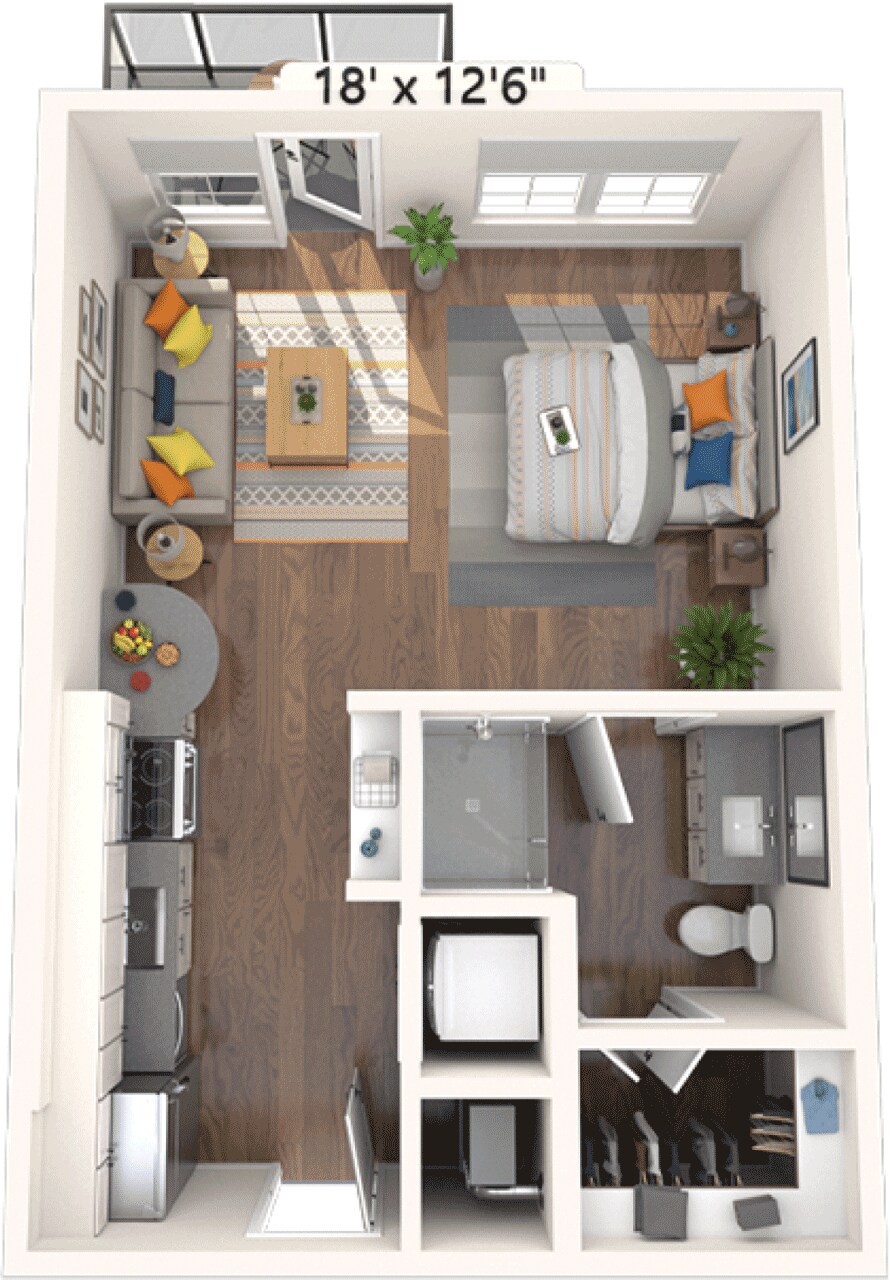 Floorplan diagram for S1, showing Studio
