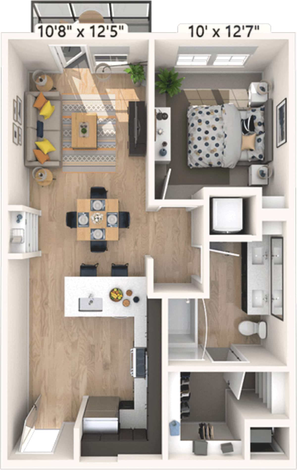 Floorplan diagram for A2, showing 1 bedroom