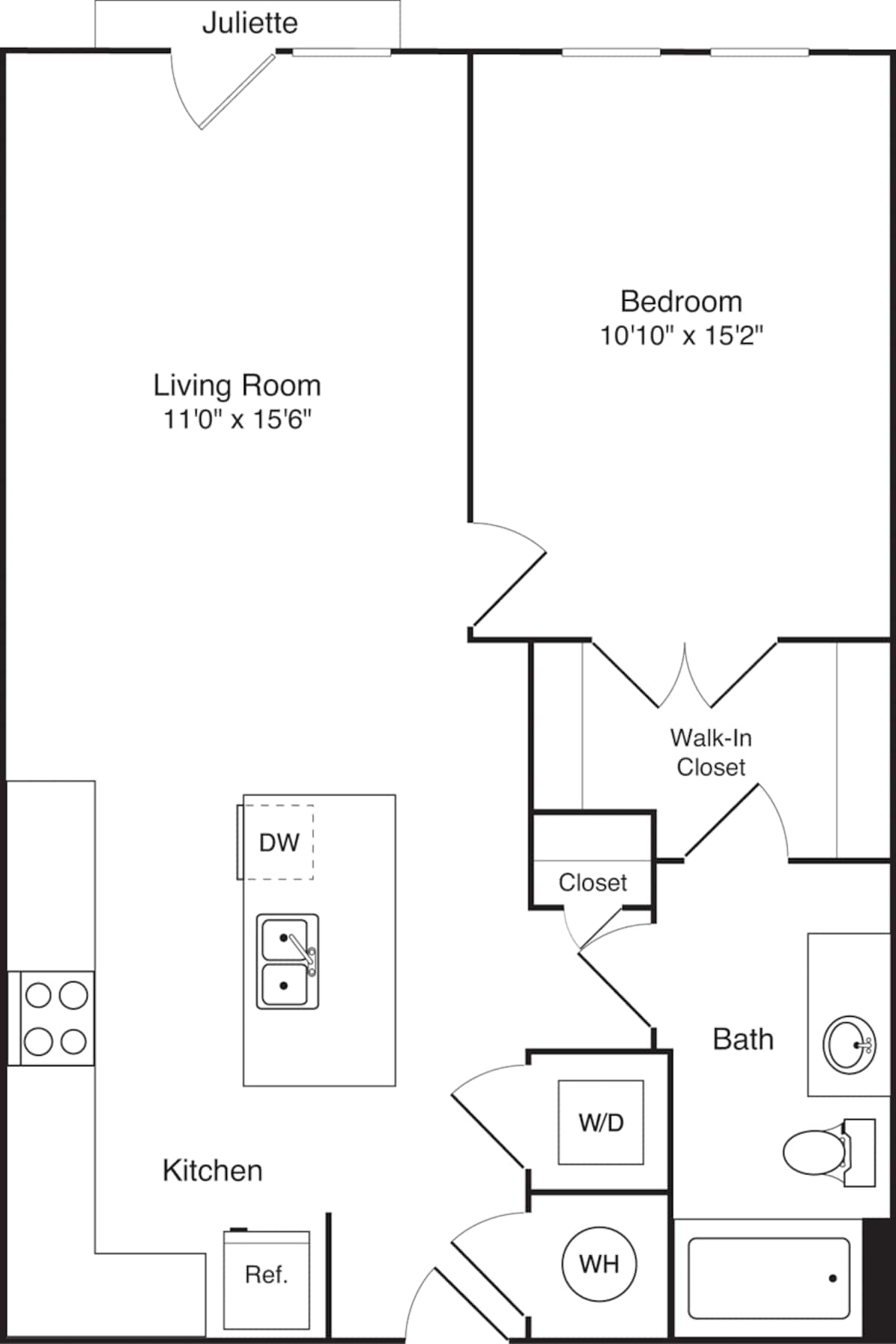 Floorplan diagram for A7, showing 1 bedroom