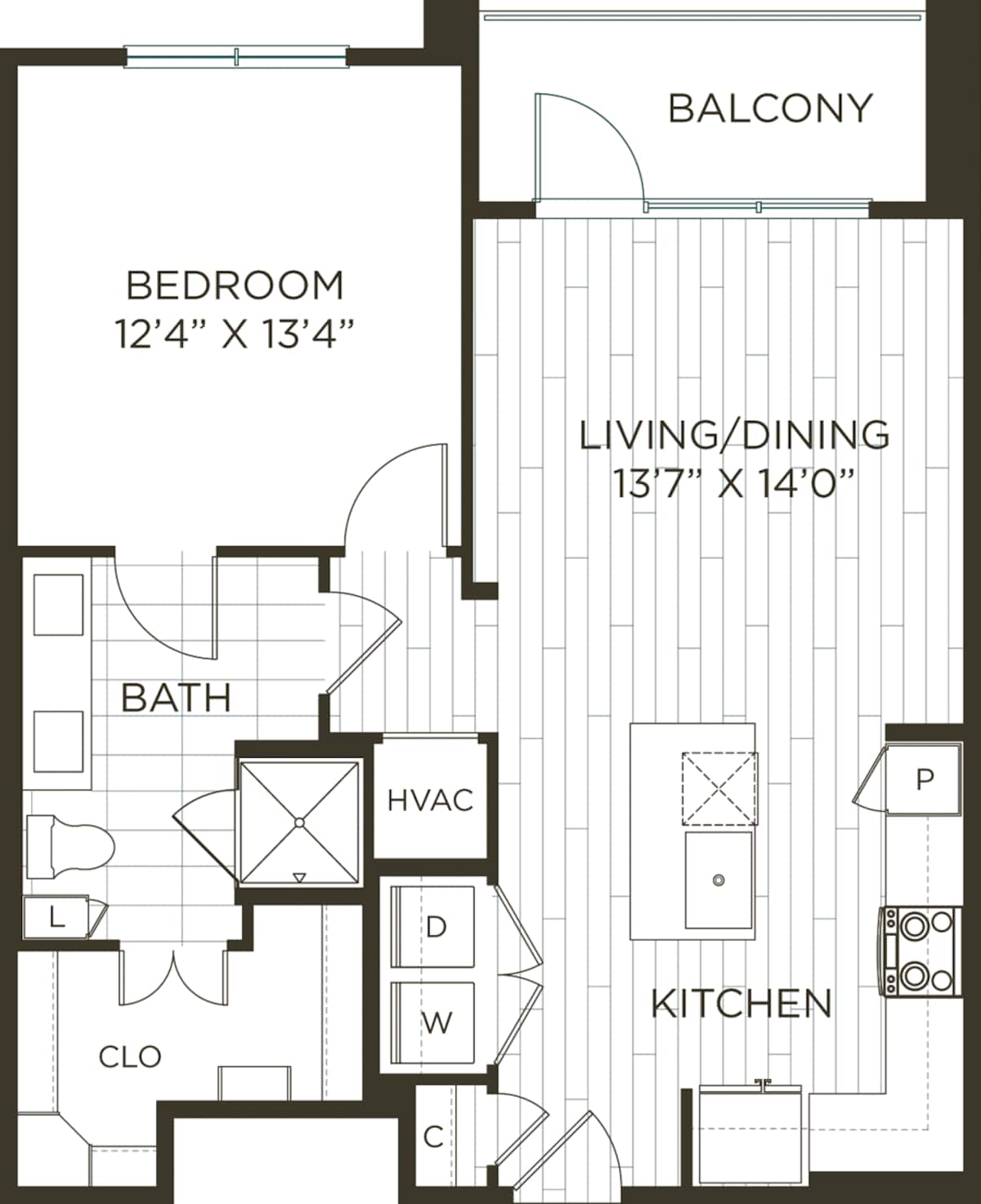 Floorplan diagram for A5.1, showing 1 bedroom