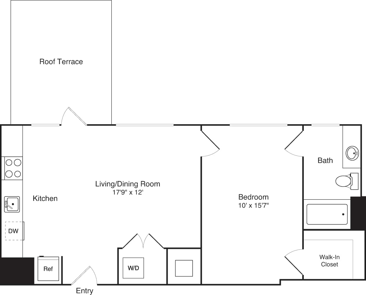 Floorplan diagram for A4, showing 1 bedroom