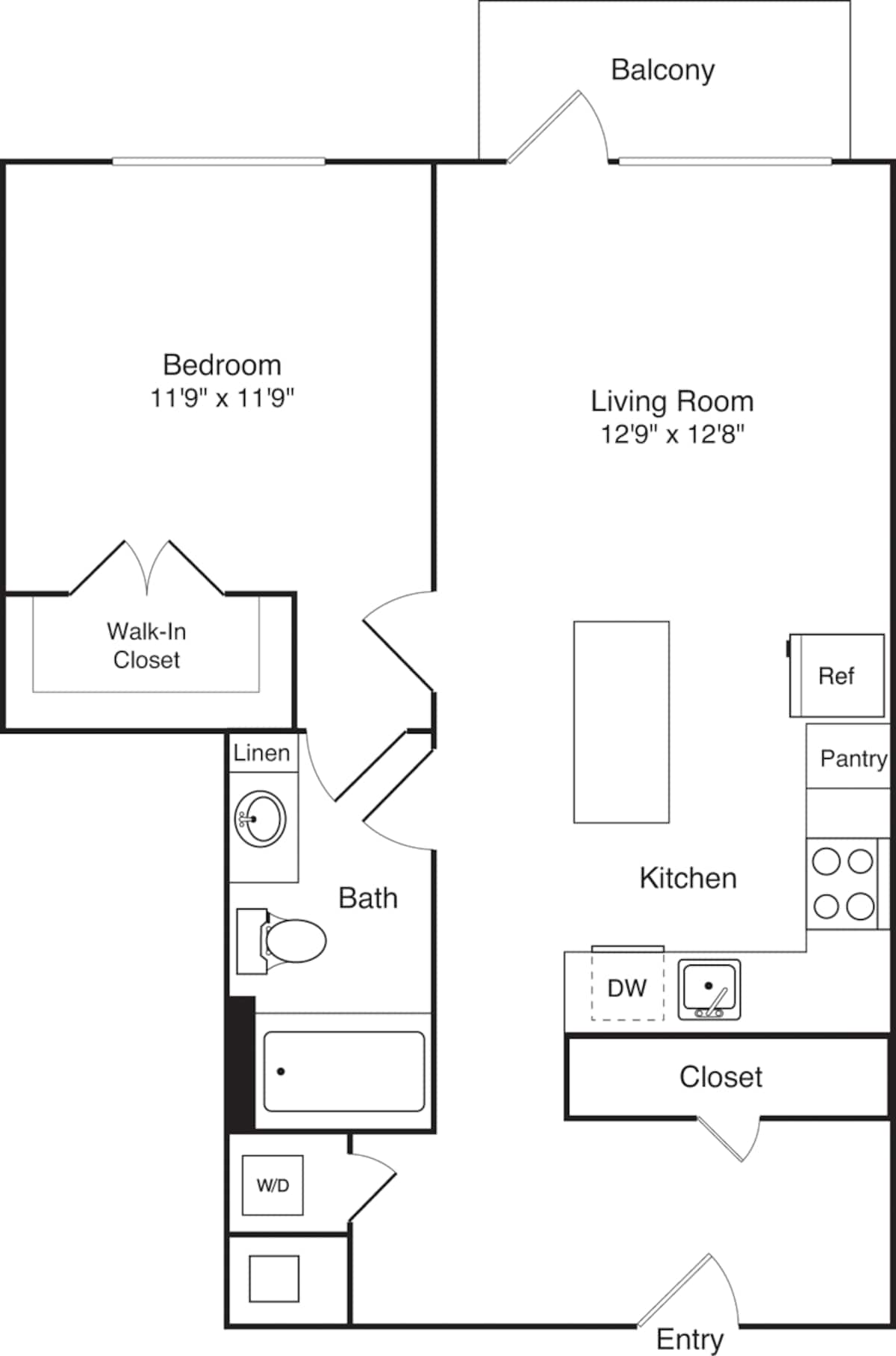 Floorplan diagram for A15 Alt, showing 1 bedroom