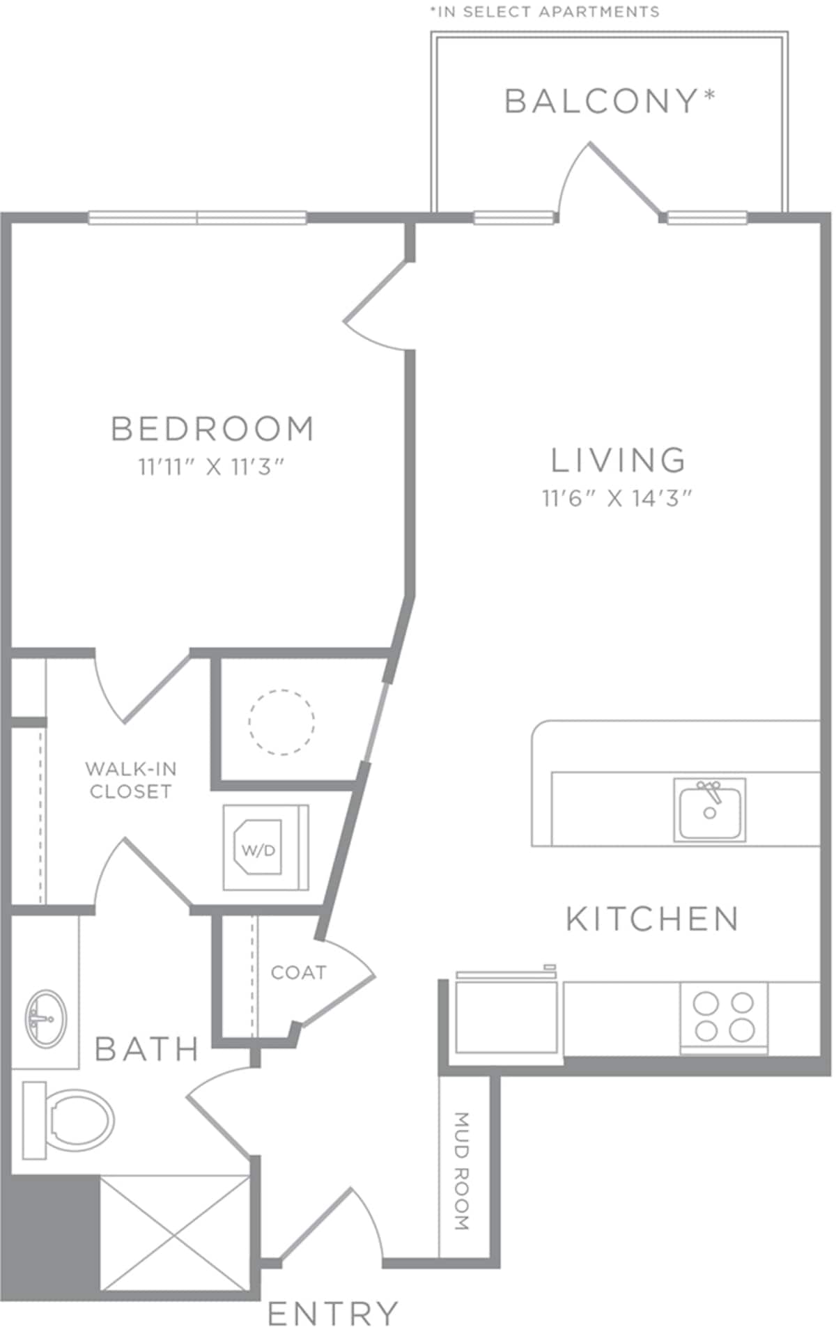 Floorplan diagram for A5.1, showing 1 bedroom