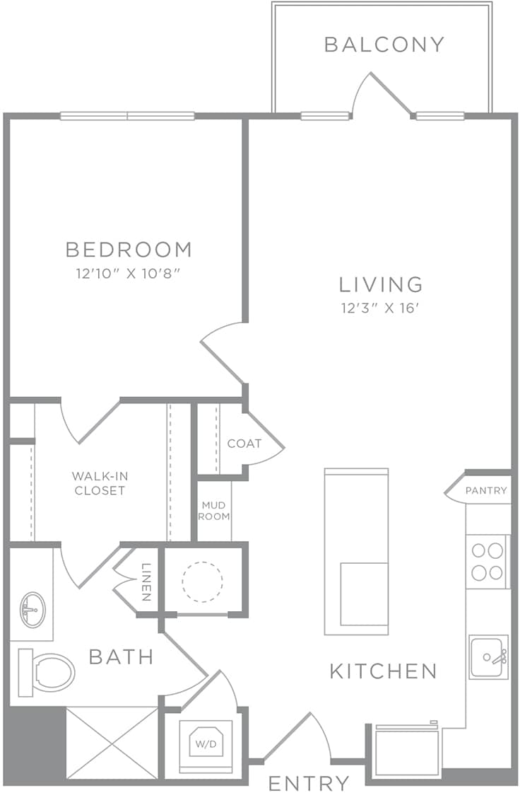 Floorplan diagram for A6, showing 1 bedroom