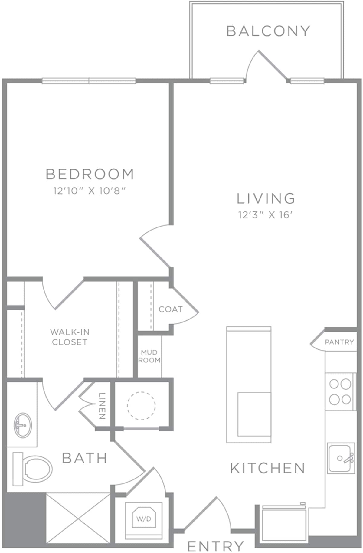 Floorplan diagram for A6, showing 1 bedroom