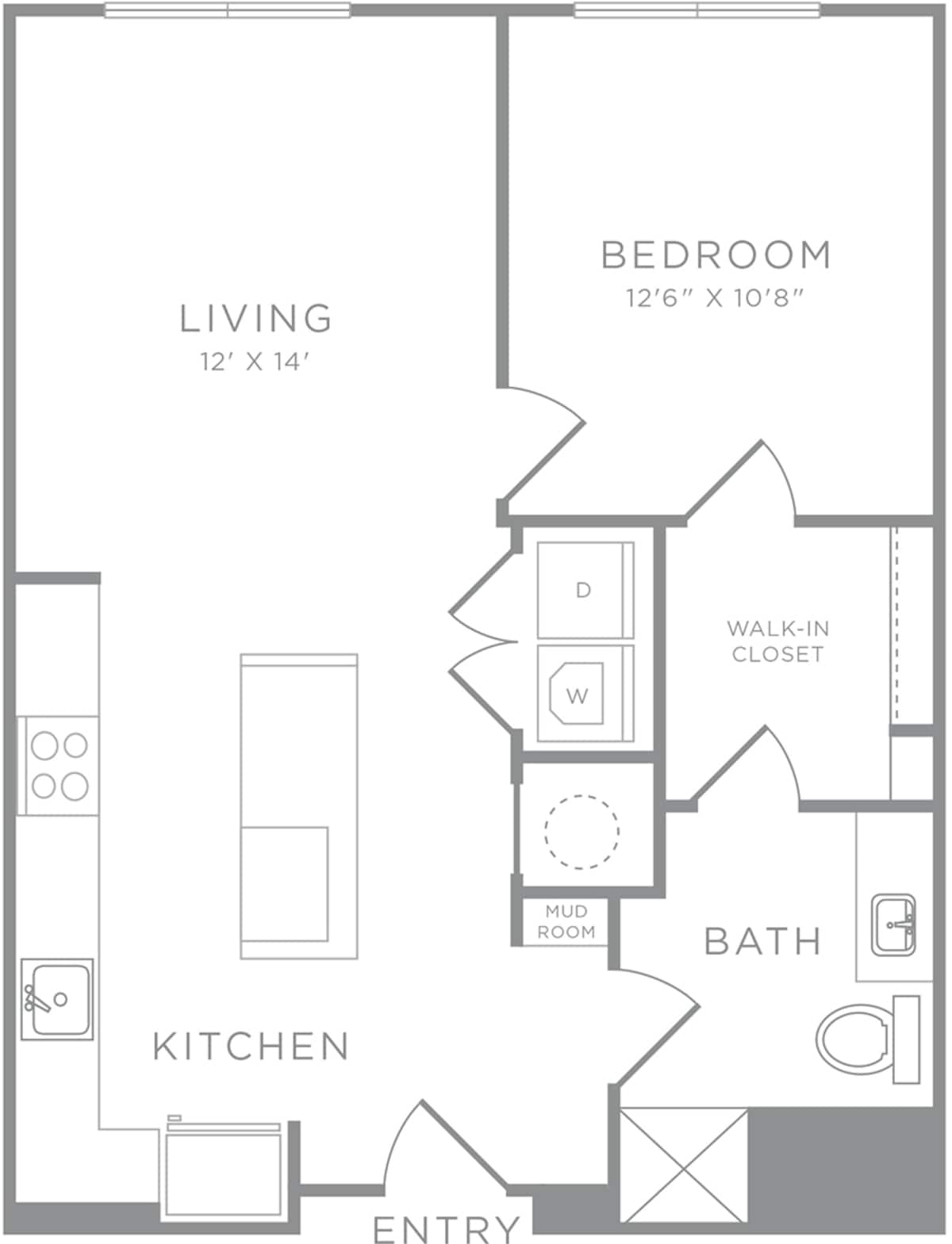 Floorplan diagram for A6.1, showing 1 bedroom